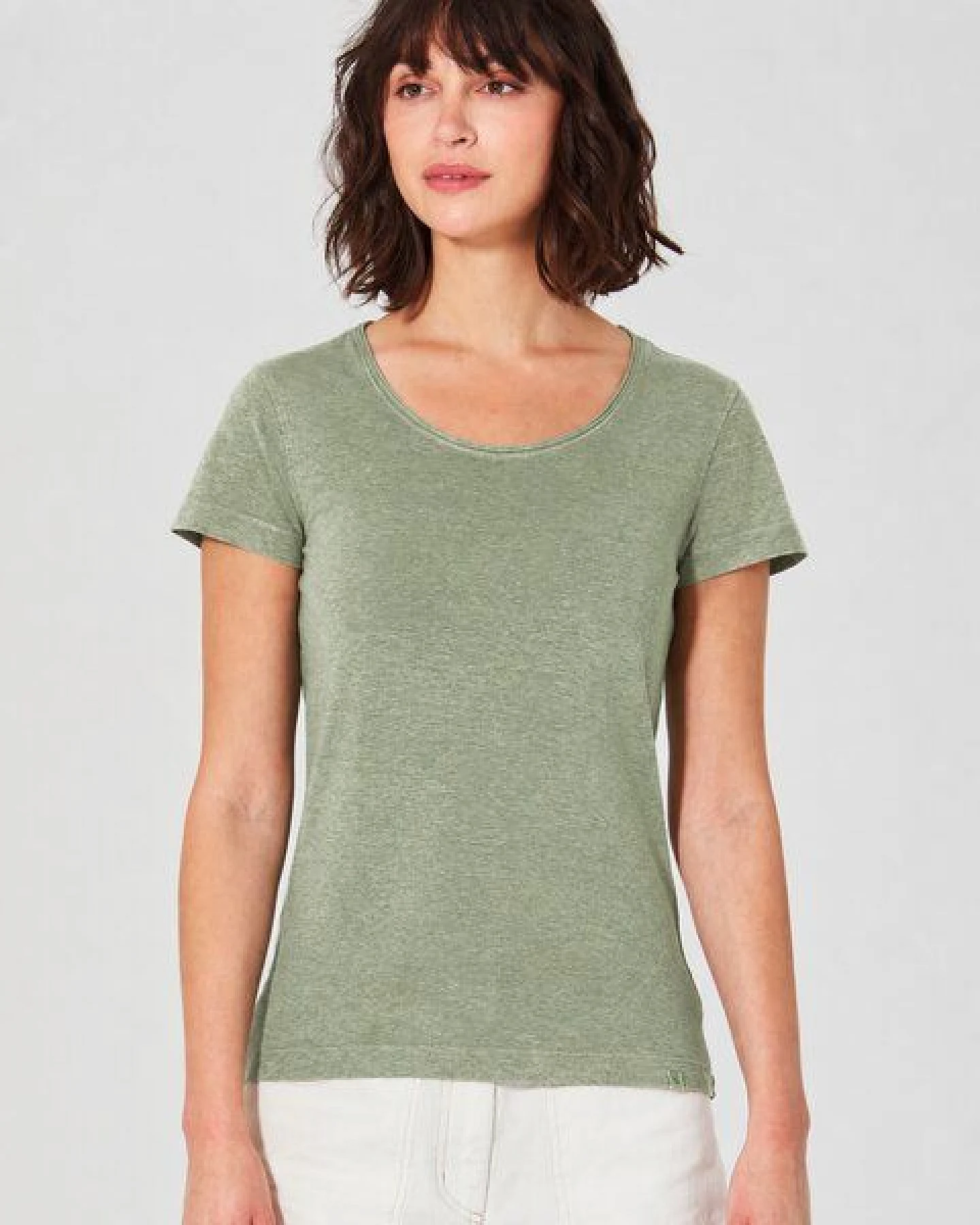HempAge Damen T-Shirt mit Rollsaum Hanf/Bio-Baumwolle – Ansicht 2
