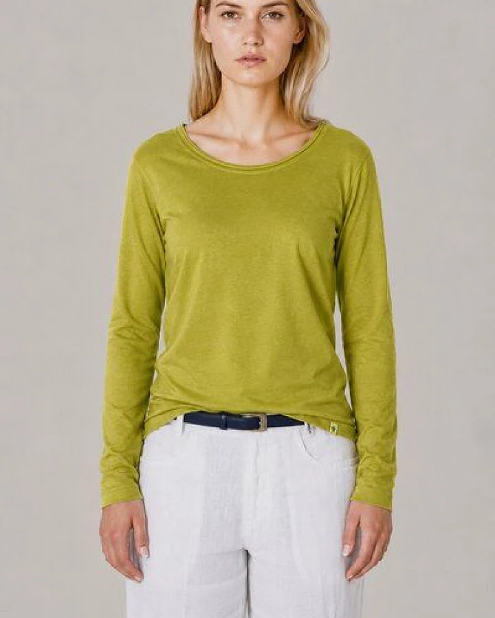 HempAge Damen Langarm-Shirt Lene Hanf/Bio-Baumwolle