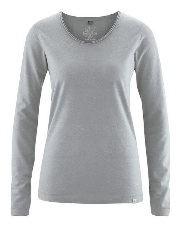 HempAge Damen Langarm-Shirt Lene Hanf/Bio-Baumwolle