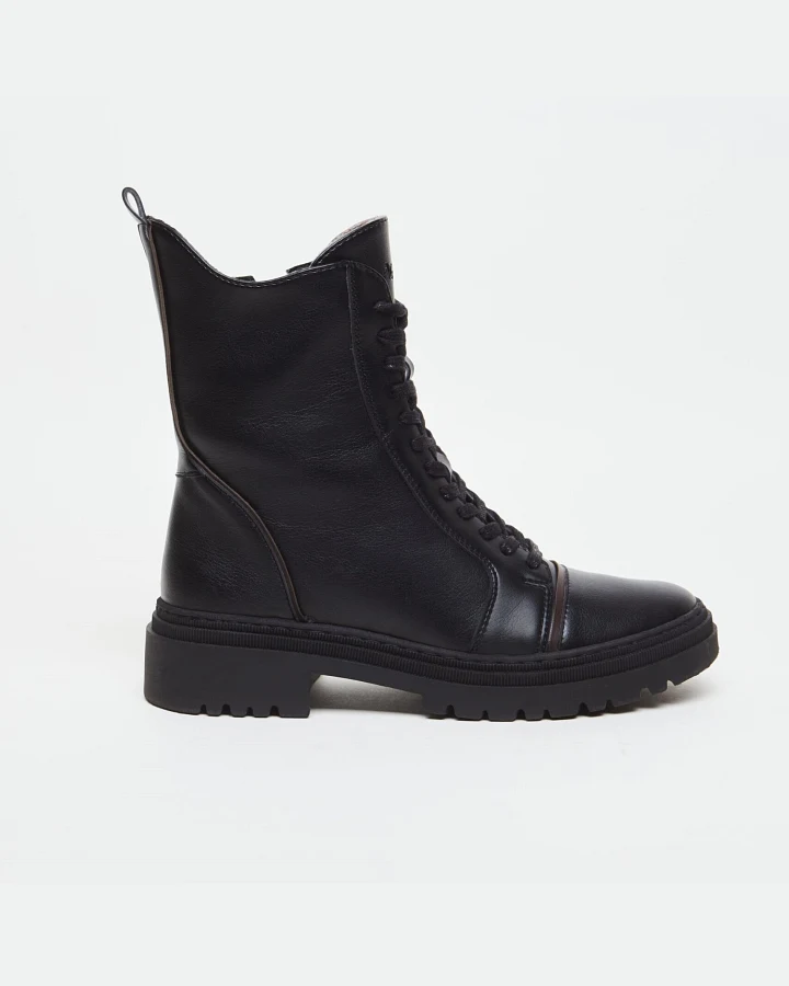 AGAZI Damen vegan Stiefel Edi Schwarz