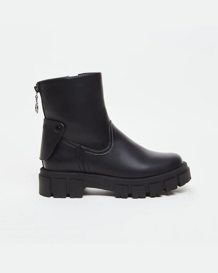 AGAZI Damen vegan Stiefel 2in1 Kama Vegan Eco-Leather Schwarz