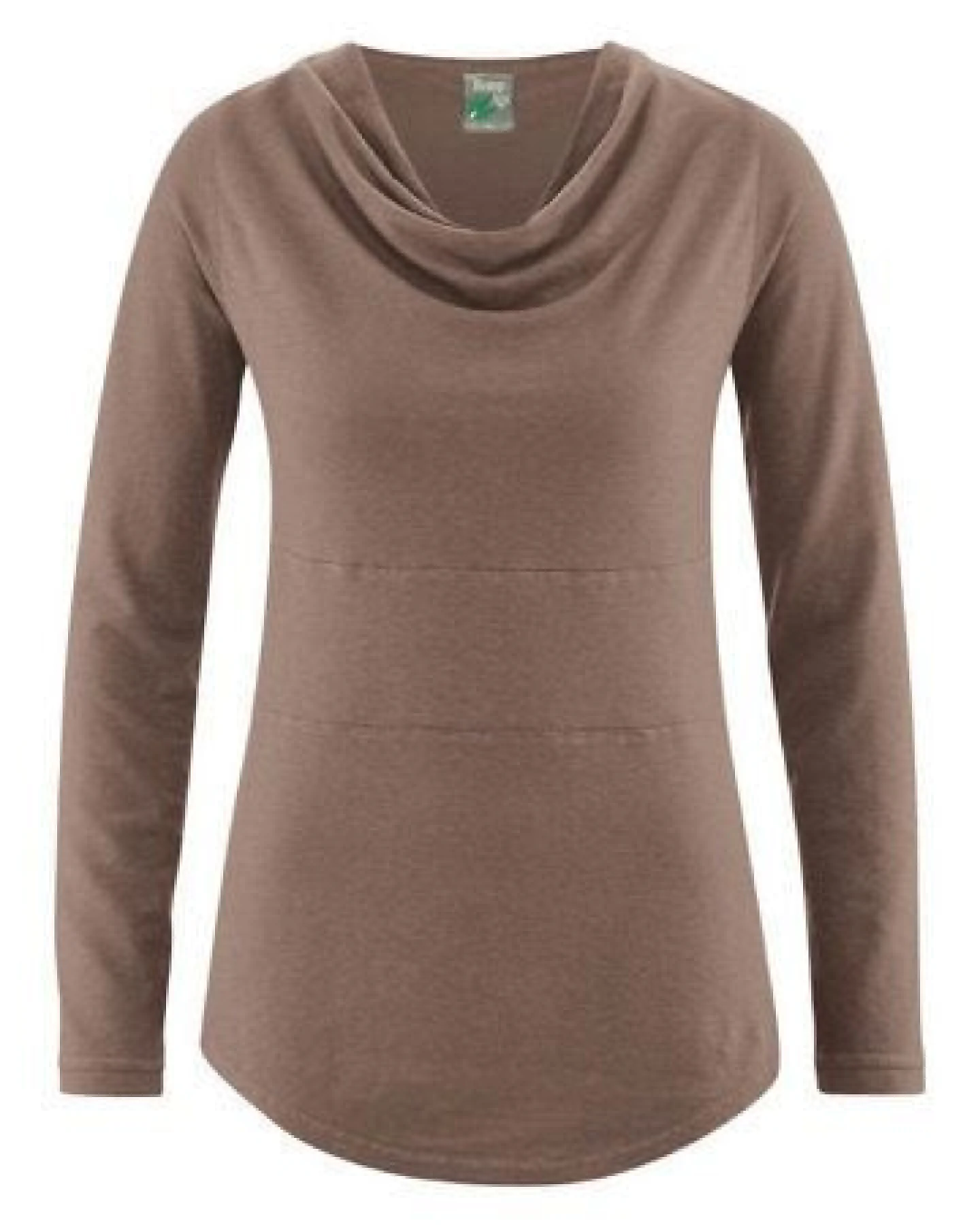HempAge Damen Langarmshirt mit Wasserfallkragen Hanf/Biobaumwolle – Ansicht 2