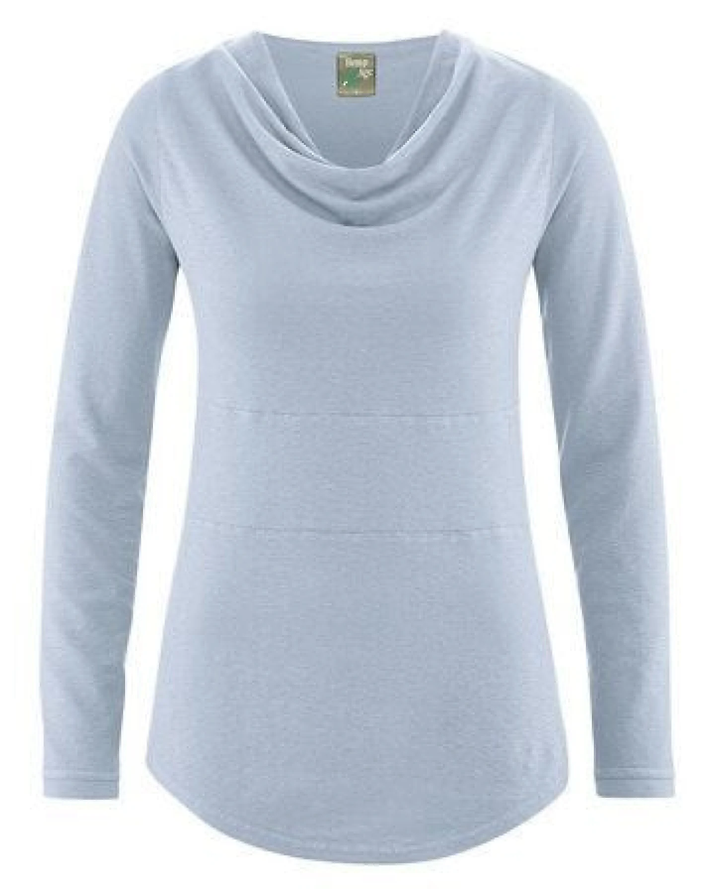 HempAge Damen Langarmshirt mit Wasserfallkragen Hanf/Biobaumwolle – Ansicht 2