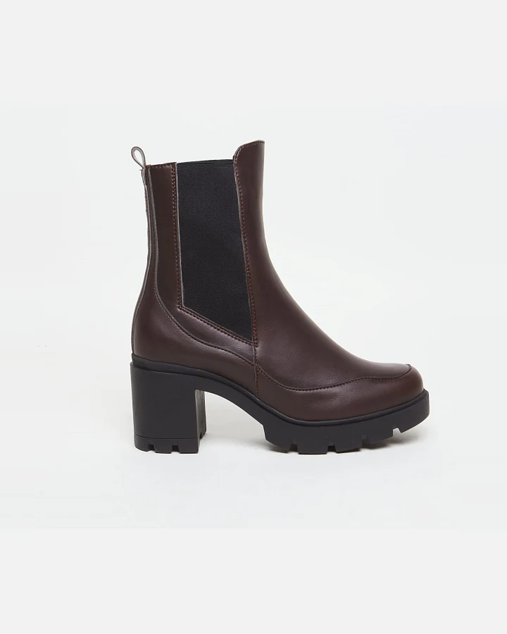 AGAZI Damen vegan Stiefel Vicky Veganes Öko-Leder Chocolate Brown
