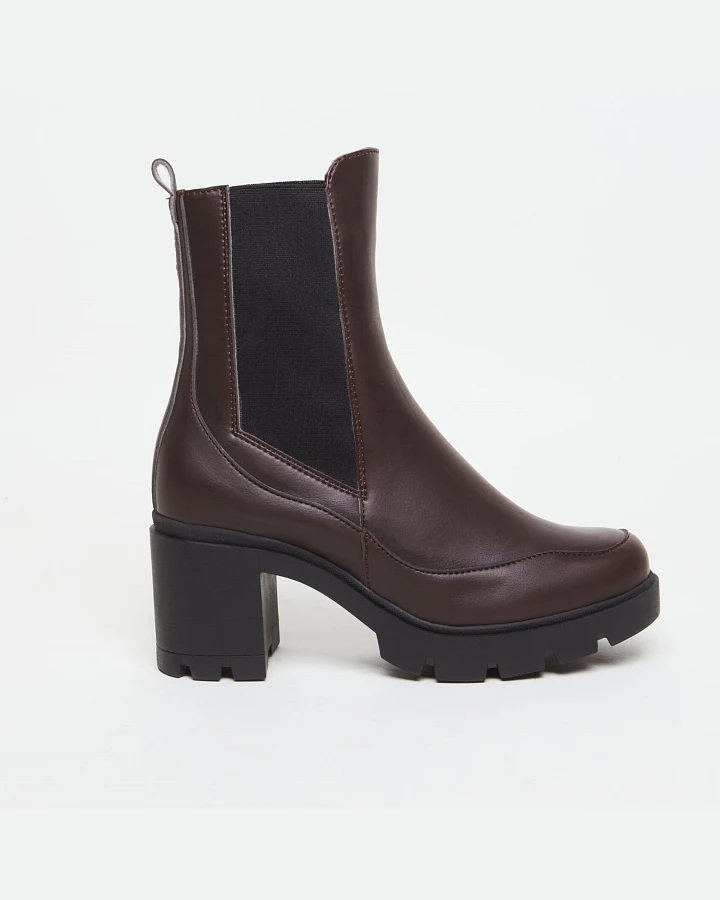 AGAZI Damen vegan Stiefel Vicky Veganes Öko-Leder Chocolate Brown