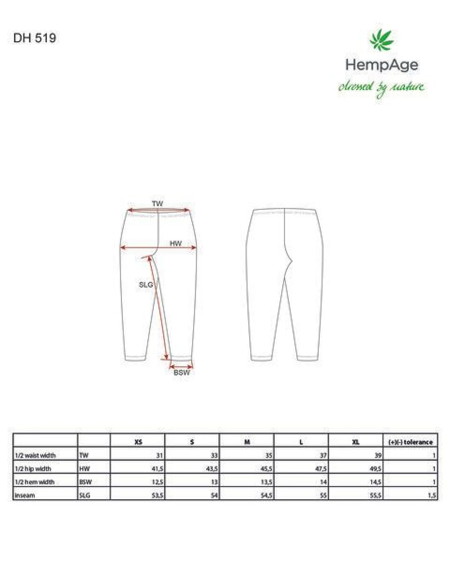 HempAge Damen 7/8 Leggings Hanf/Bio-Baumwolle – Ansicht 3