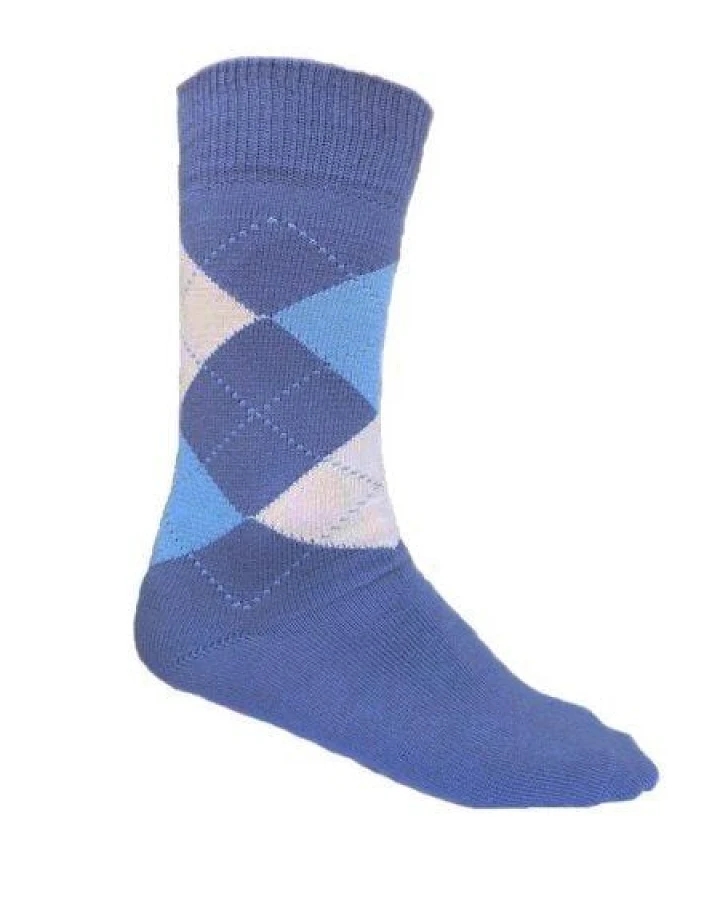 108 Degrees 7er Pack Herren Socken blau kariert GOTS