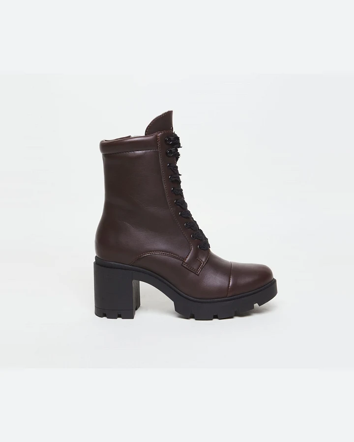 AGAZI Damen vegan Stiefel Aga Schokoladenbraun