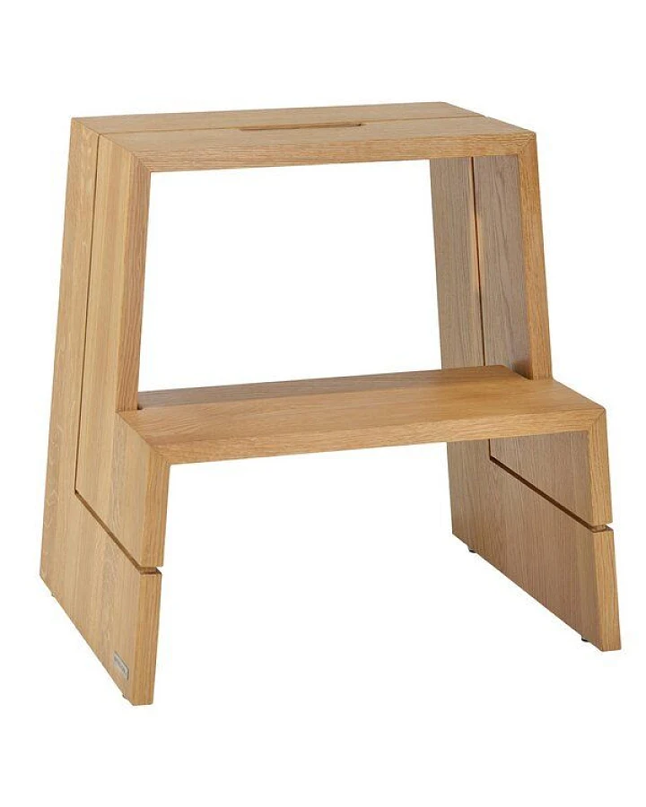 NATUREHOME Tritthocker Hocker Holz Eiche Massiv Design Handarbeit