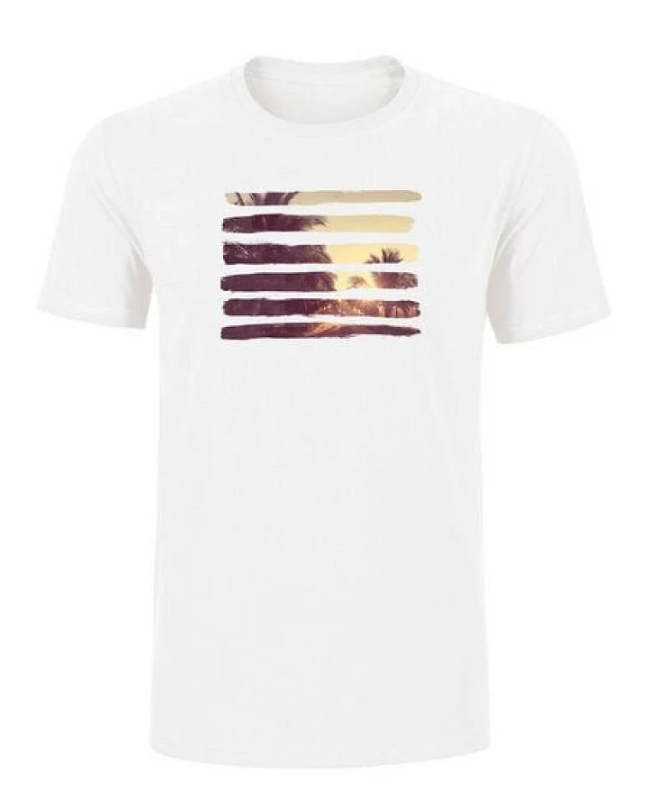 Human Family Herren Sommer T-Shirt Rolls "Nature Stripes" in weiß