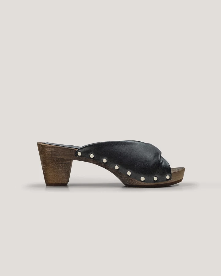 AGAZI Damen vegan Clogs All That She Wants! Veganes Öko-Leder Schwarz