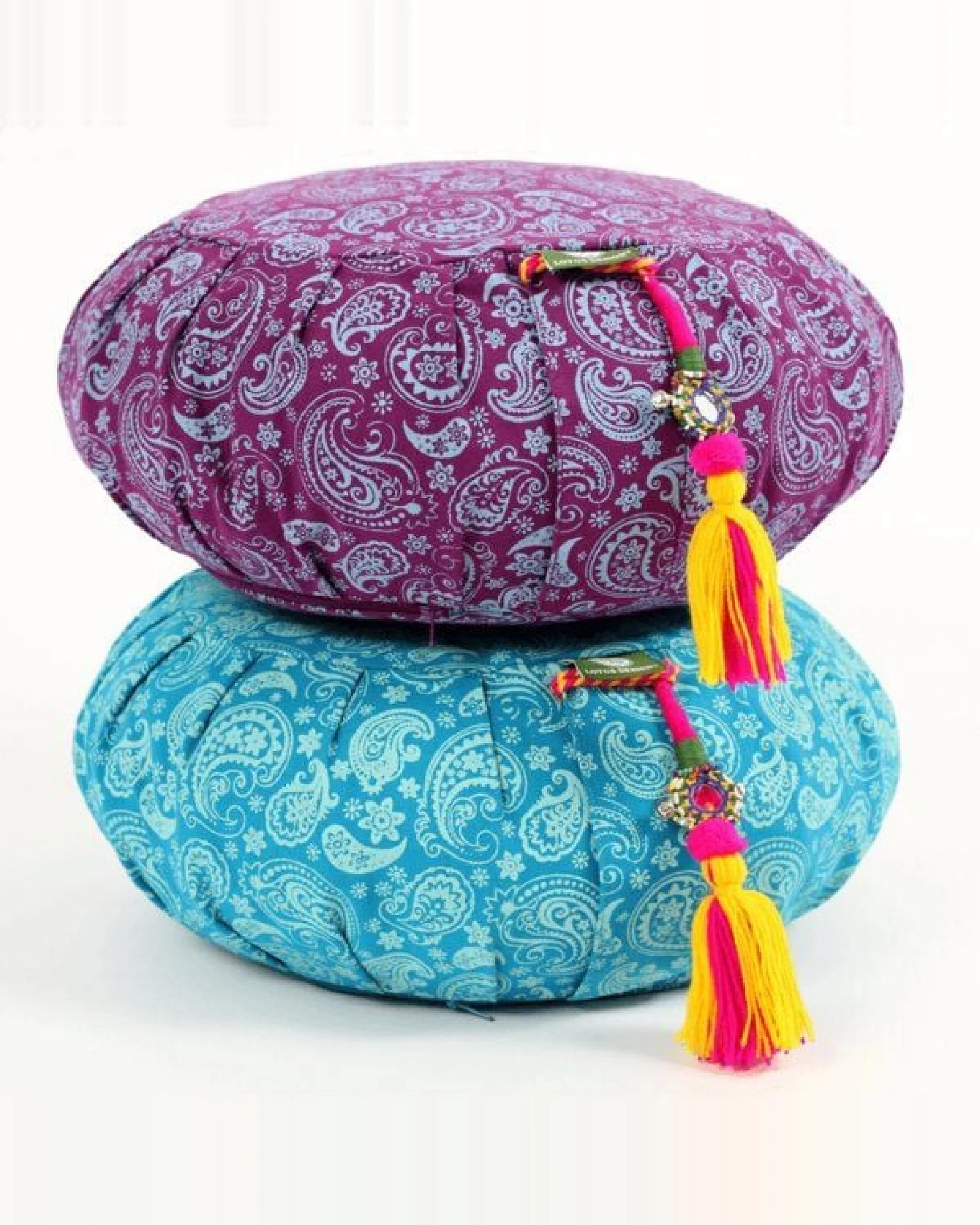 Meditationskissen PAISLEY-ZAFU Lotus Design® - Bio-Buchweizenschalen – Ansicht 3