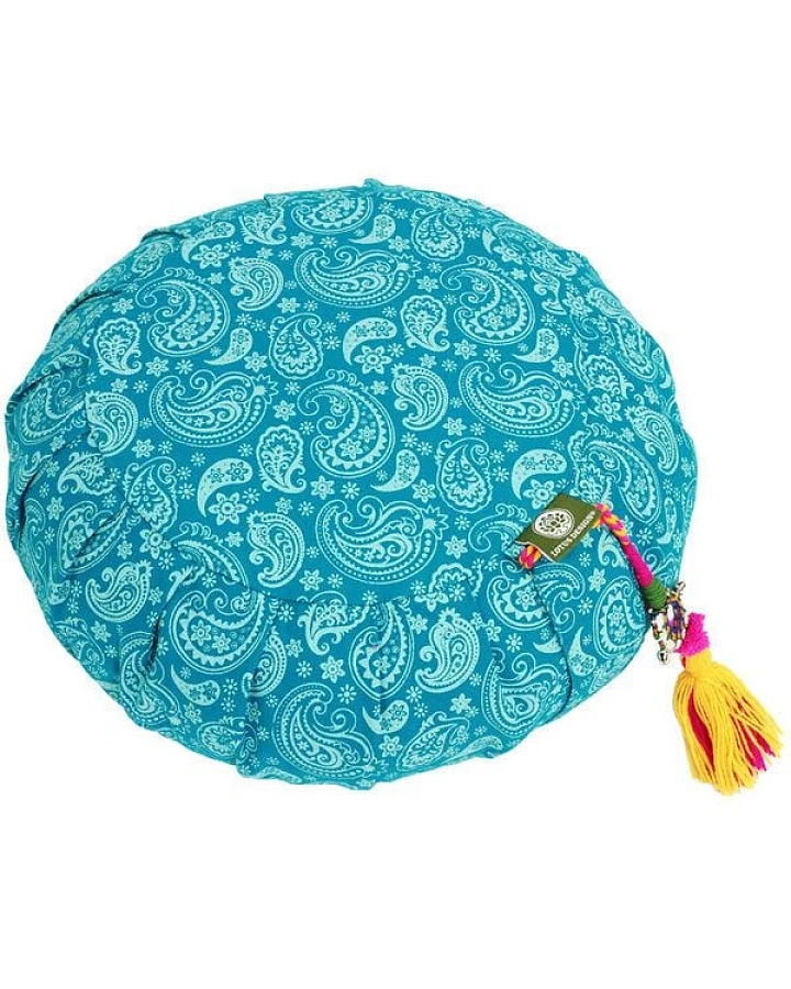 Meditationskissen PAISLEY-ZAFU Lotus Design® - Bio-Buchweizenschalen