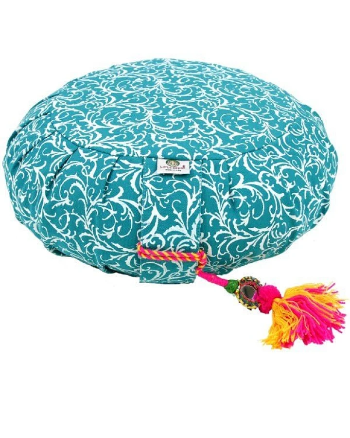 Meditationskissen RAJA-ZAFU Lotus Design® - Bio-Buchweizenschalen