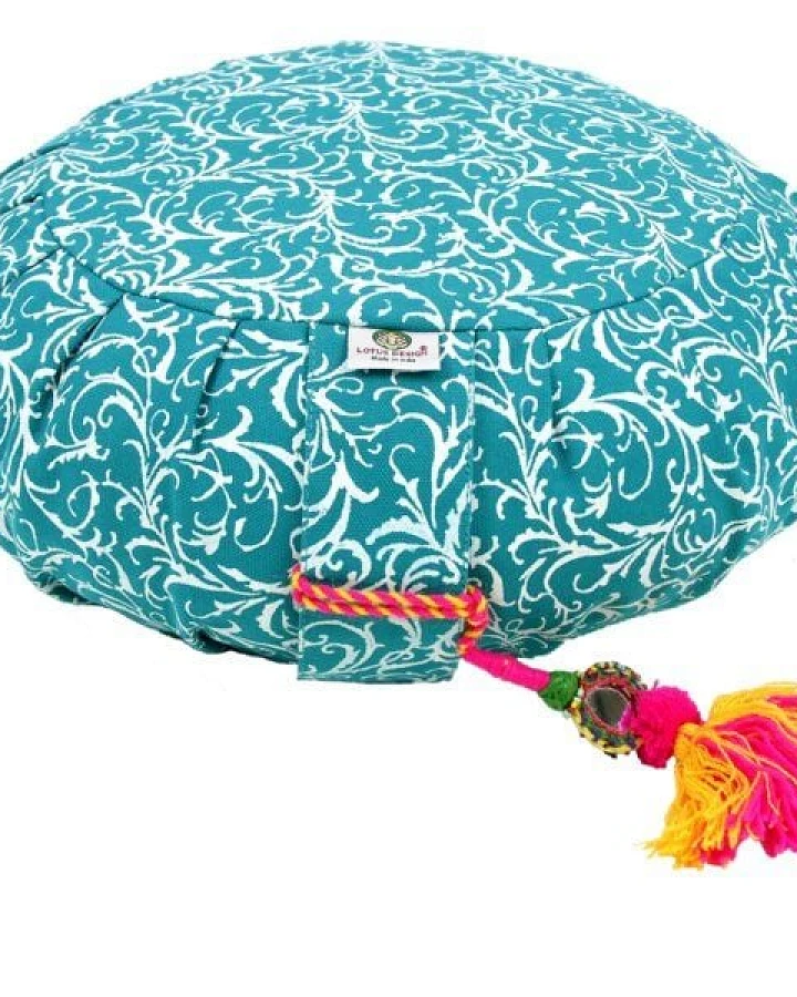 Meditationskissen RAJA-ZAFU Lotus Design® - Bio-Buchweizenschalen