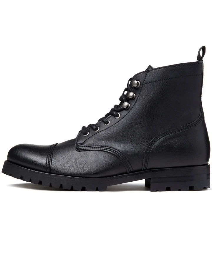 Will's Vegan Store Herren vegan Arbeitsstiefel Herren Wide Fit Schwarz