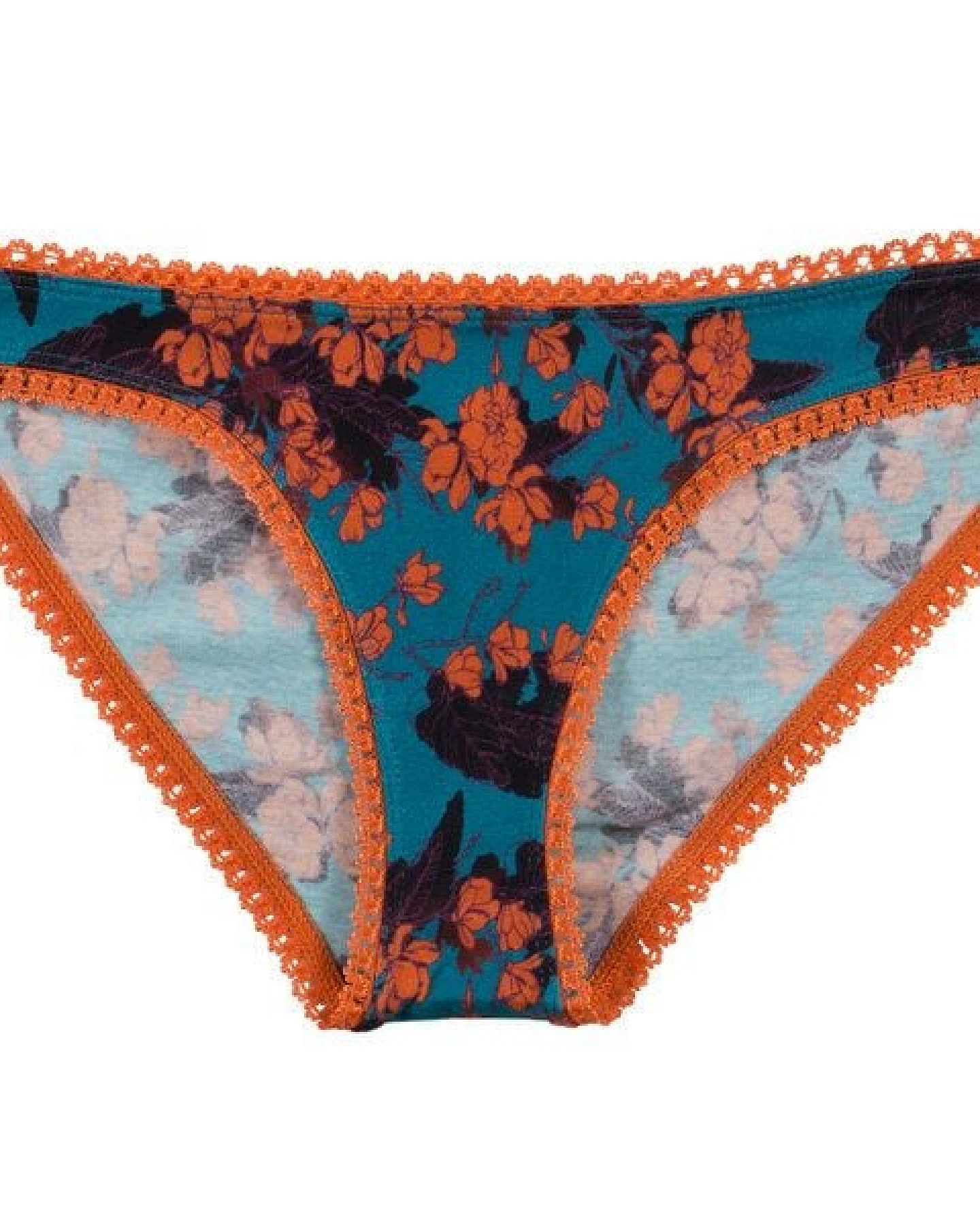 VATTER Bikini Slip "Steady Suzie" Orange Flowers – Ansicht 4
