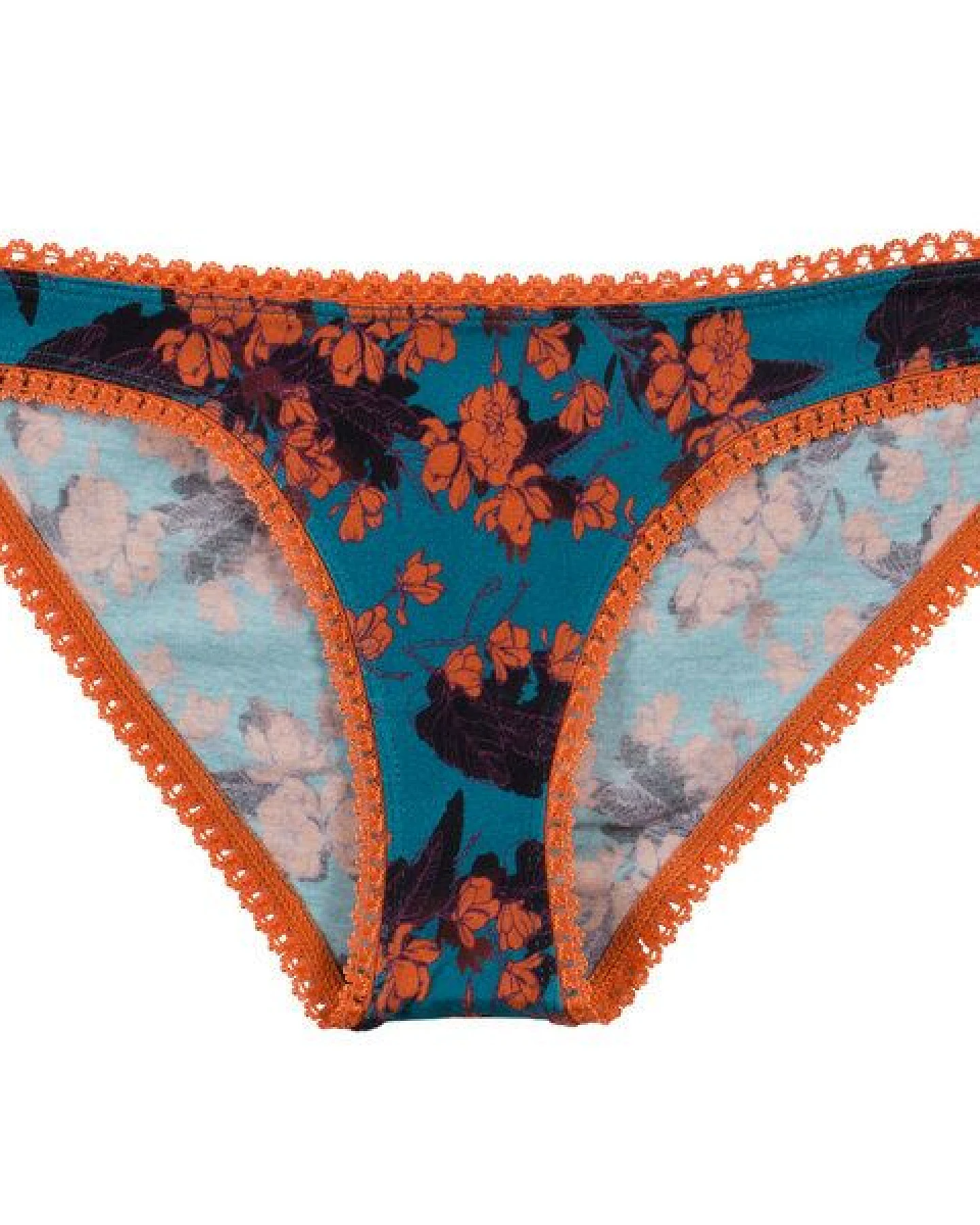 VATTER Bikini Slip "Steady Suzie" Orange Flowers – Ansicht 4