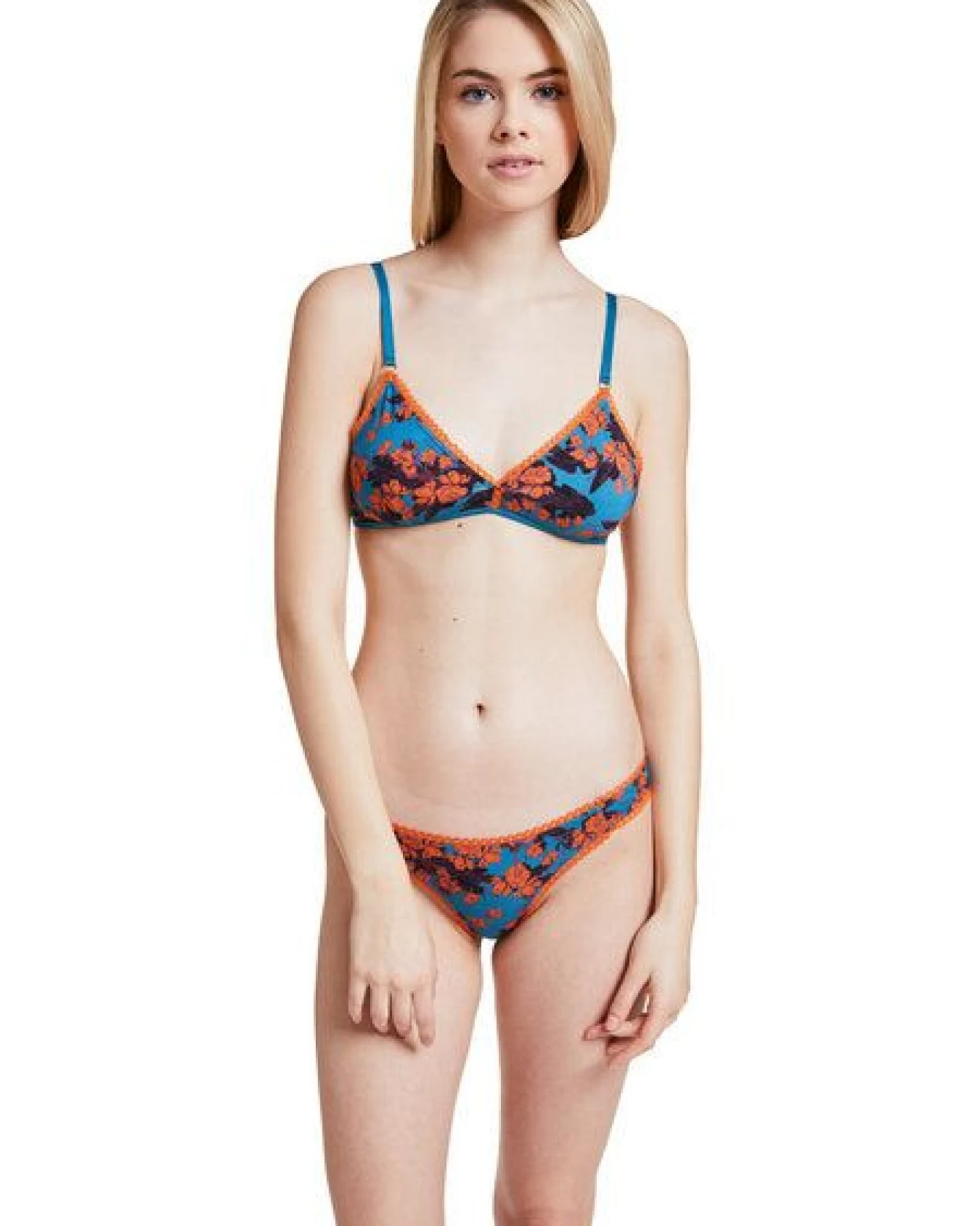VATTER Brazilian Slip "Little Lucy" Orange Flowers – Ansicht 2