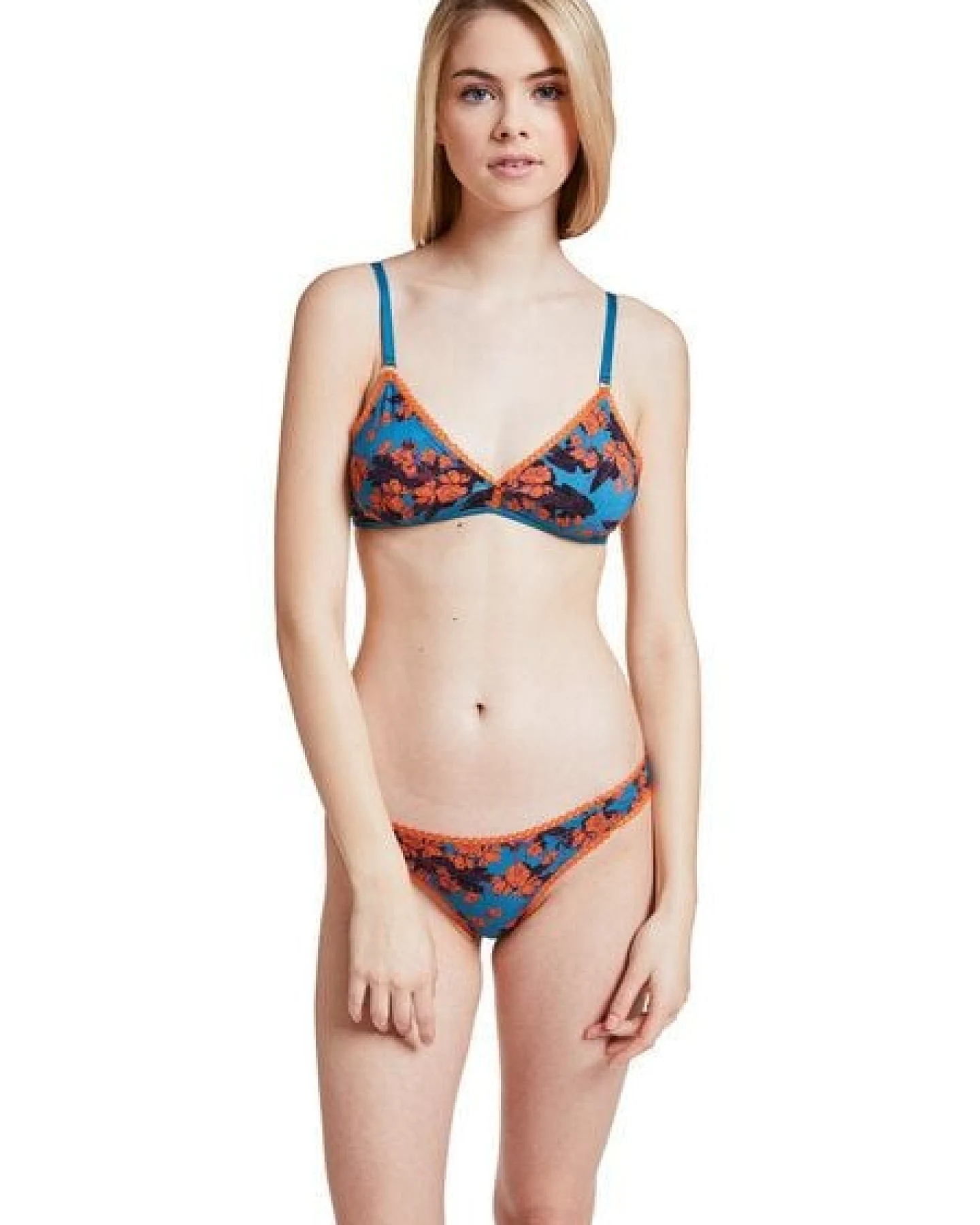 VATTER Brazilian Slip "Little Lucy" Orange Flowers – Ansicht 2