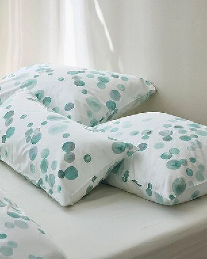 Watercolor Dots Sea Green