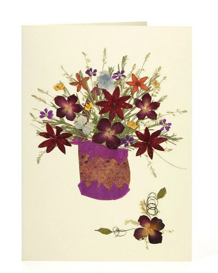 GLOBO Fair Trade Grußkarte Wildblumen WIESENSTRAUSS