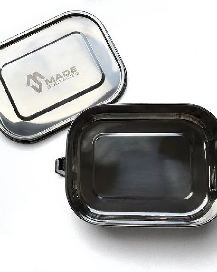 Made Sustained Auslaufsichere Edelstahl-Lunchbox 20cm x 16cm x 6 cm