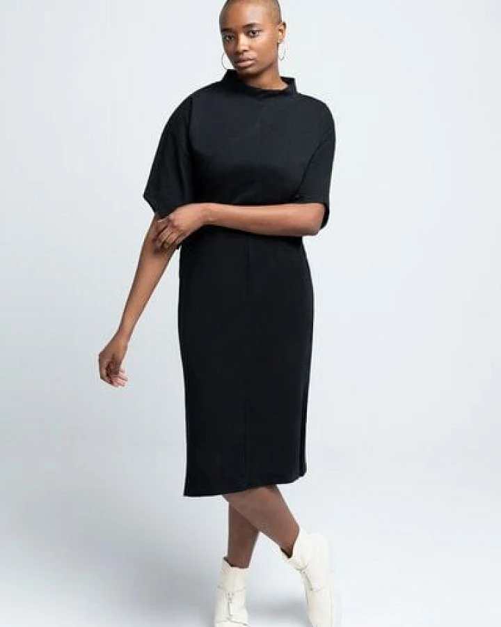 SHIPSHEIP YOKO - Damen Kleid mit Stehkragen aus Bio-Baumwolle