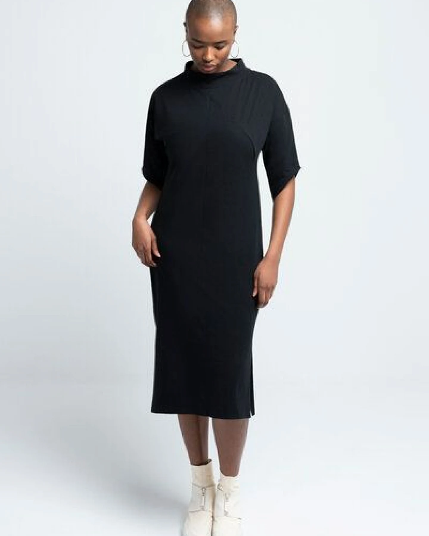 SHIPSHEIP YOKO - Damen Kleid mit Stehkragen aus Bio-Baumwolle – Ansicht 2