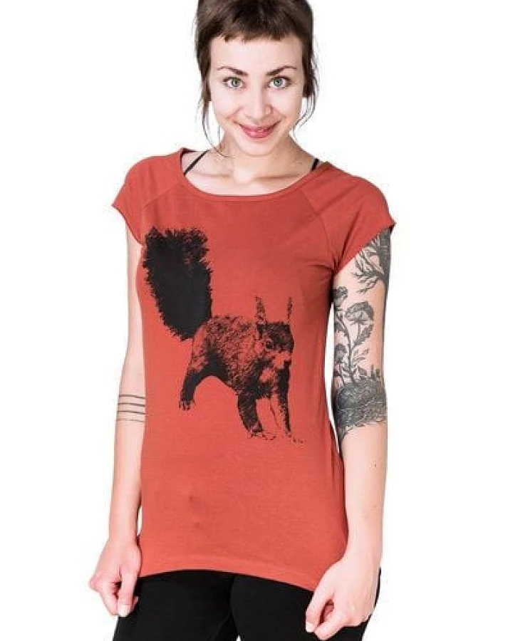 Hirschkind Bio-& Fair-Trade-Frauenshirt "Eichhörnchen" rostot