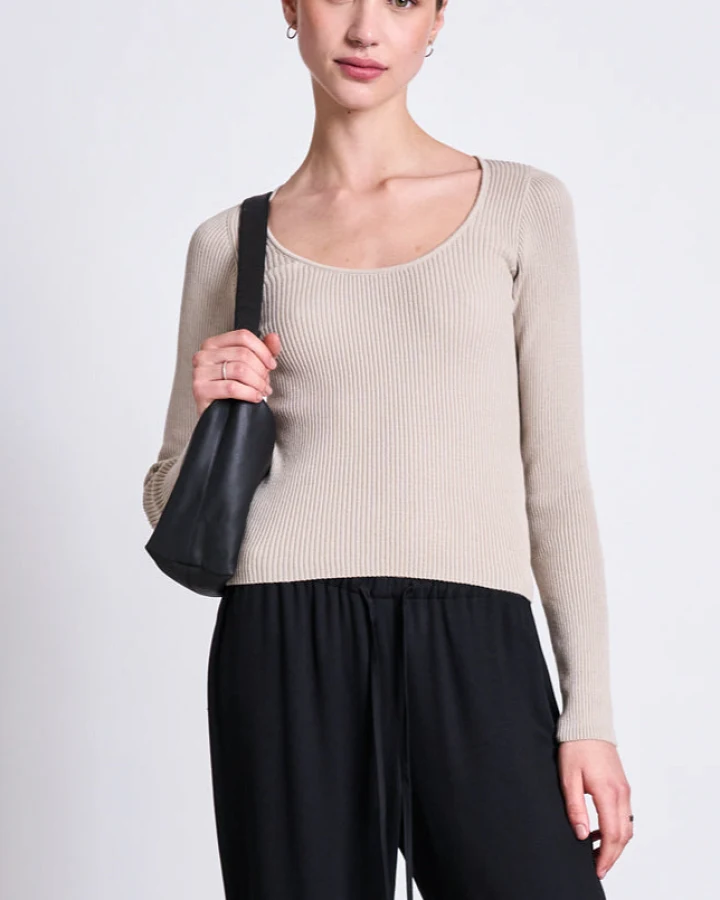 JAN 'N JUNE Damen vegan Langarmstrick Tige Elfenbein