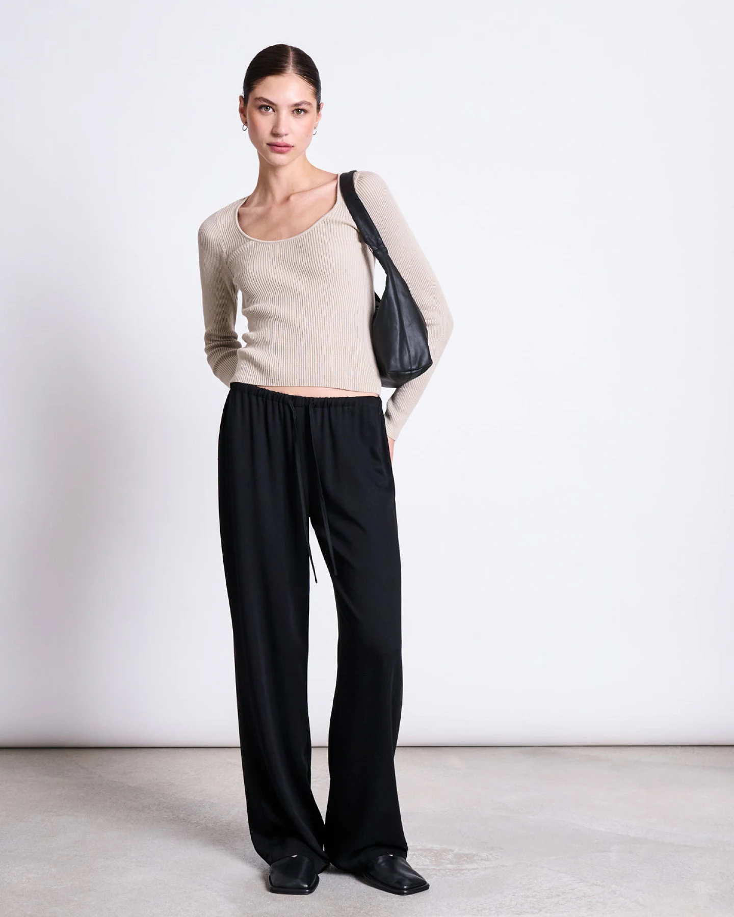 JAN 'N JUNE Damen vegan Langarmstrick Tige Elfenbein – Ansicht 2