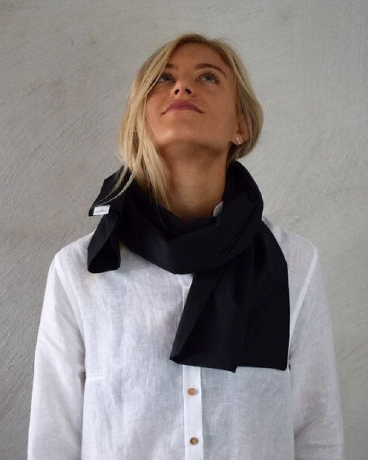 Lou-i Schal schwarz für Damen Made in Germany Feinste Bio Baumwolle