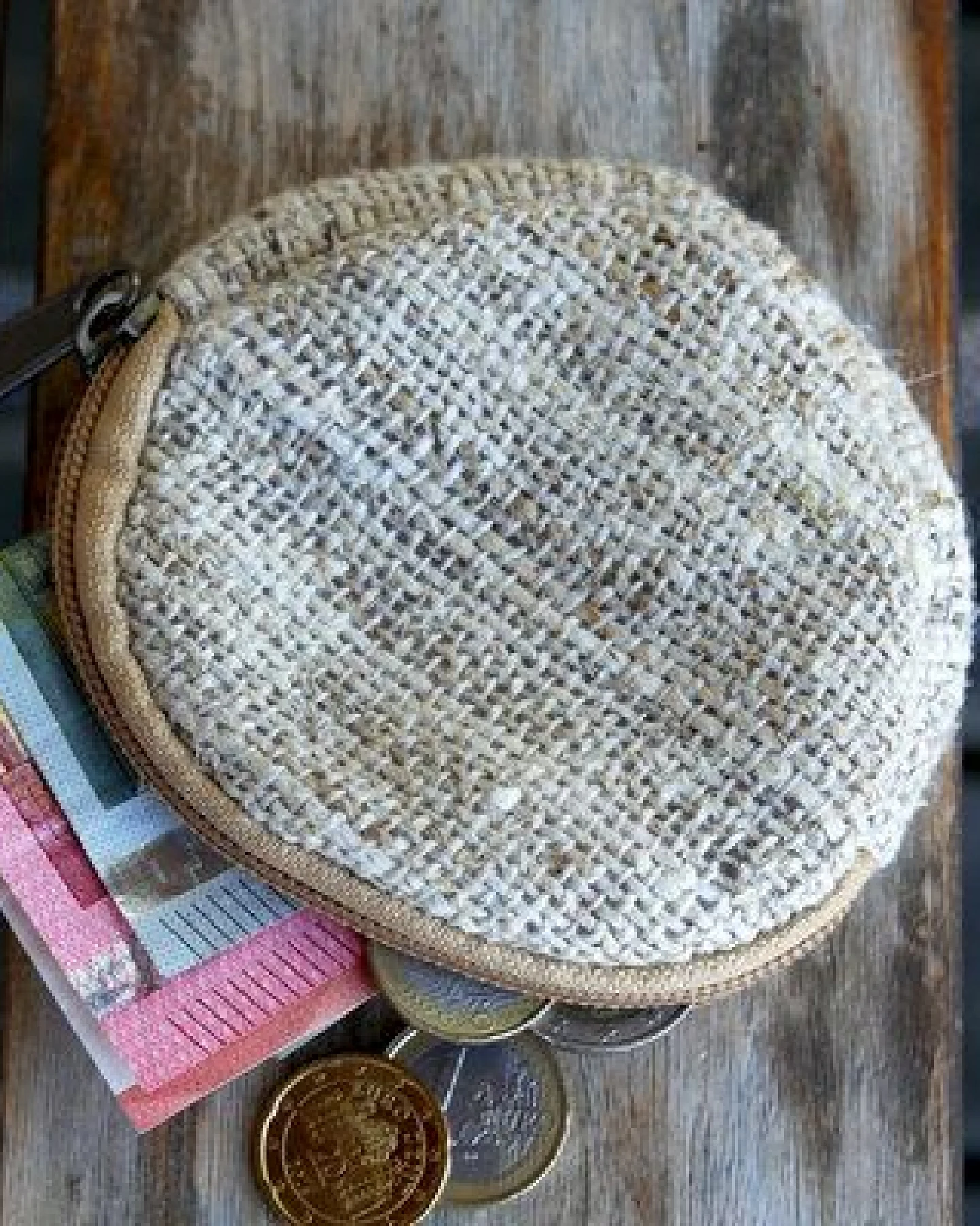 Himal Hemp HH Geldbeutel rund aus Bio-Hanf und Recycle-Sari / Recycle Wolle – Ansicht 3