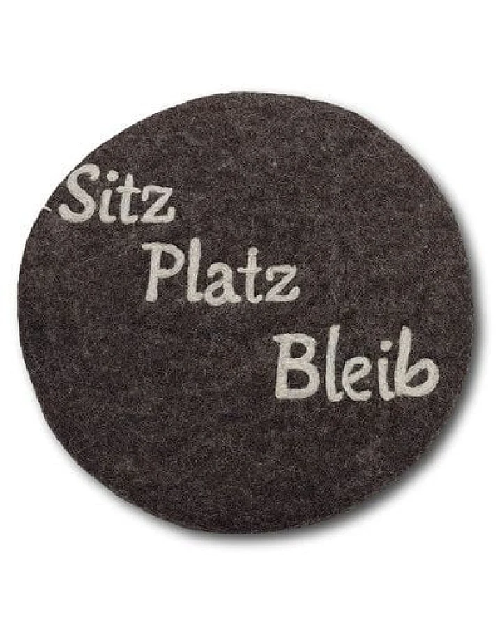 Frida Feeling Filzkissen rund Ø 35 cm "Sitz Platz Bleib"