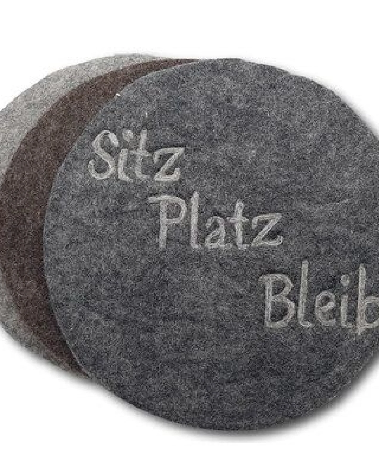 Frida Feeling Filzkissen rund Ø 35 cm "Sitz Platz Bleib" – Ansicht 2