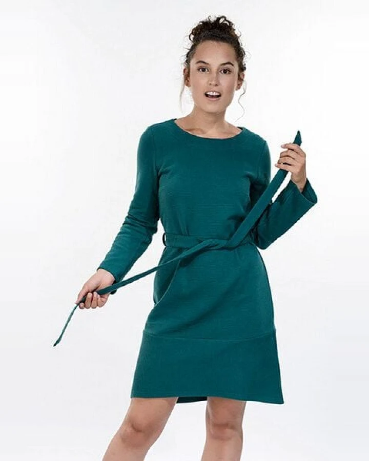 Studio Hertzberg Day Kleid petrol mit Gürtel