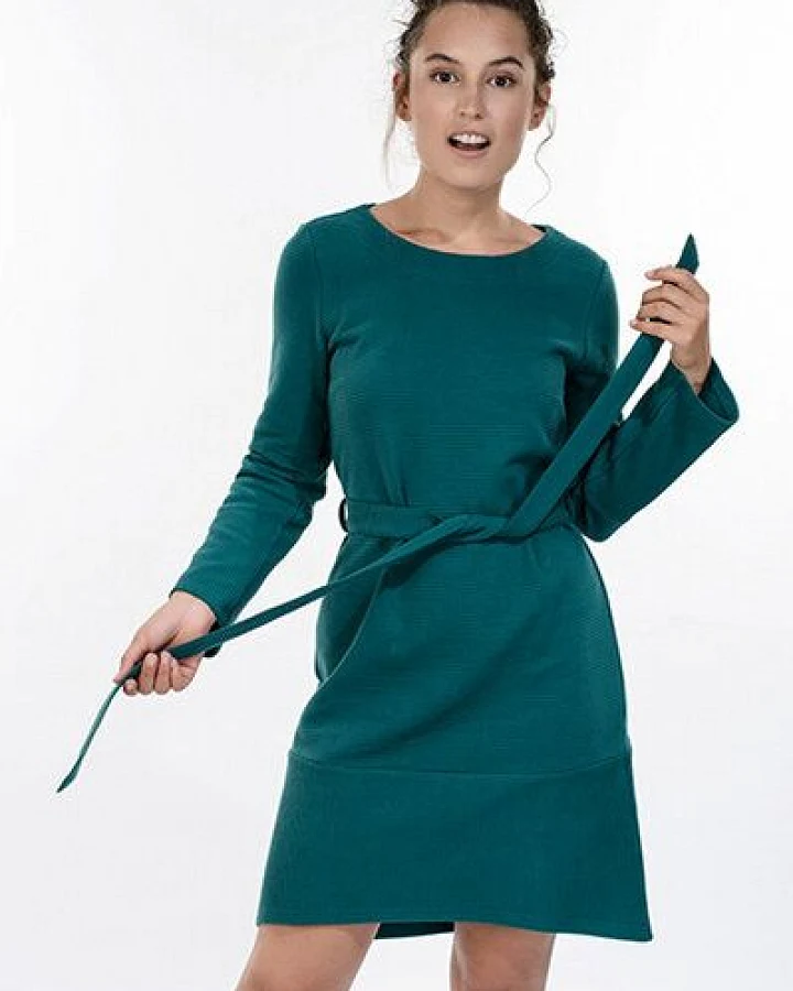 Studio Hertzberg Day Kleid petrol mit Gürtel