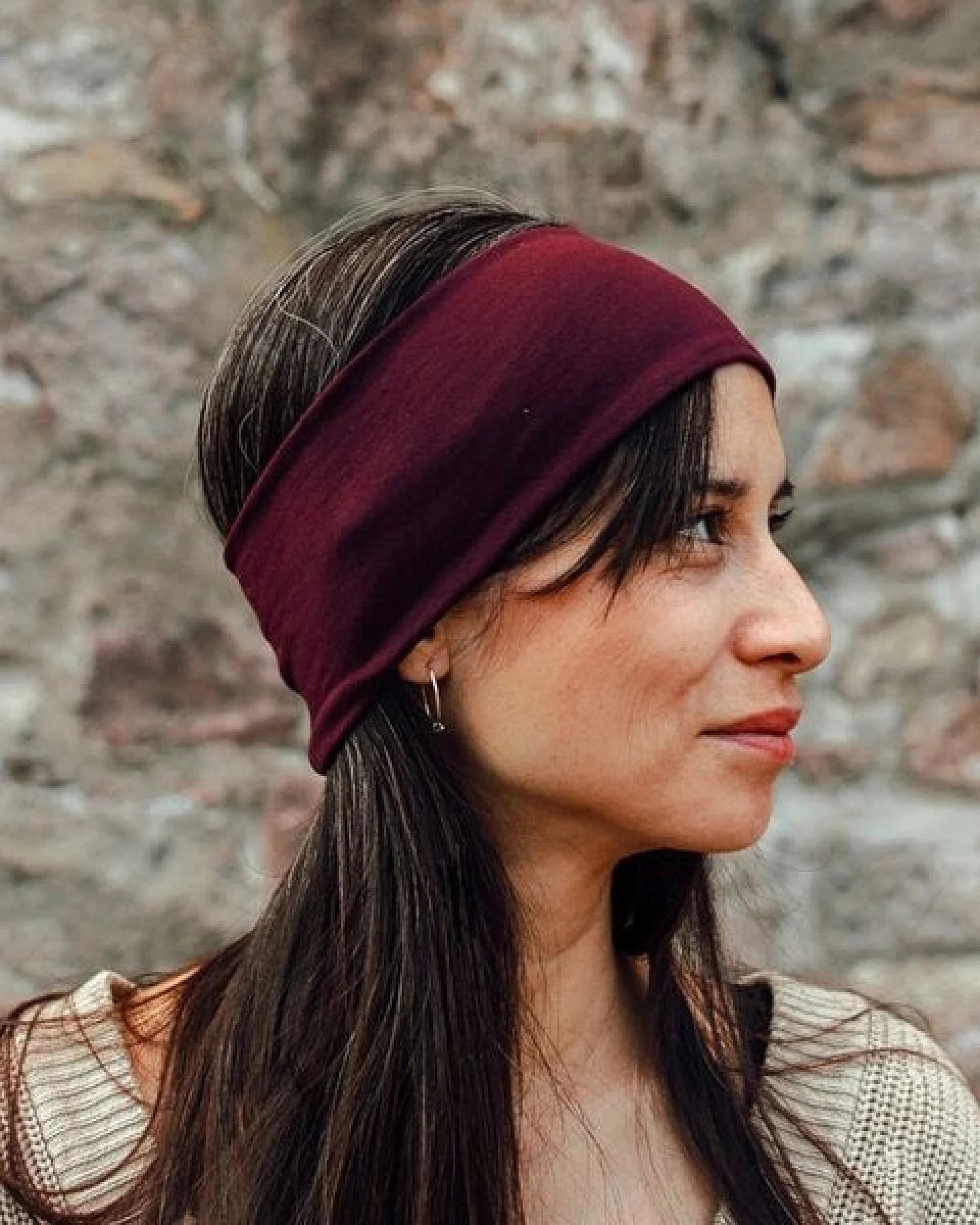 Liebe Deinen Planeten Bio Stirnband Basic - elastischer Baumwoll Jersey in vielen Farben – Ansicht 3