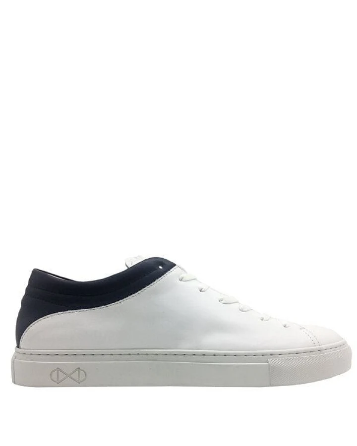Sneaker aus Leder "nat-2 Sleek Low white navy" in weiß und blau
