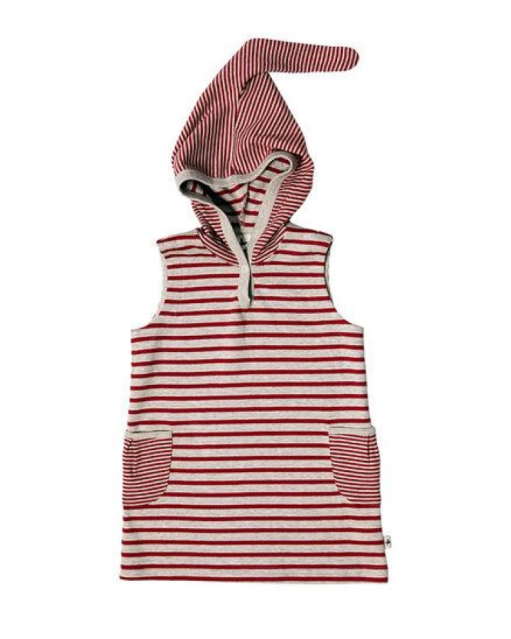 Leela Cotton Tunika Kapuzenkleid Bio-Baumwolle Kleid Oberteil