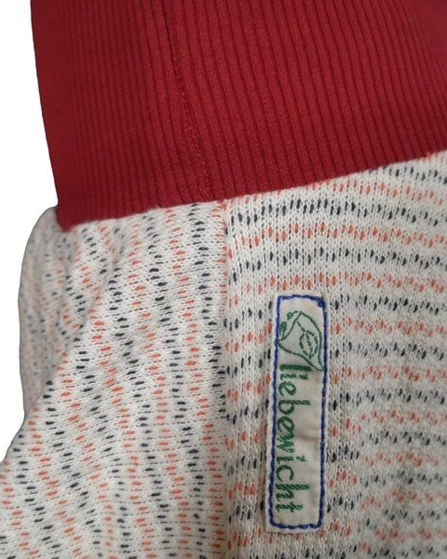liebewicht leichte Pumphose weiß rot blau gemustert aus Biobaumwoll Sweat – Ansicht 4