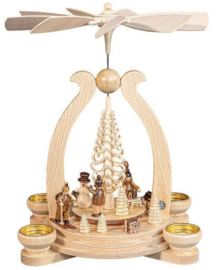 Müller Seiffen Bogenpyramide Wintermotiv Neu für Teelichter oder Pyramidenkerzen