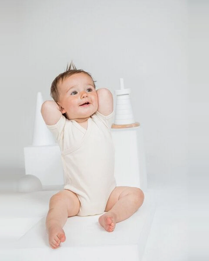 Babybugz Baby Kimono Wickelbody Strampler Kurzarm