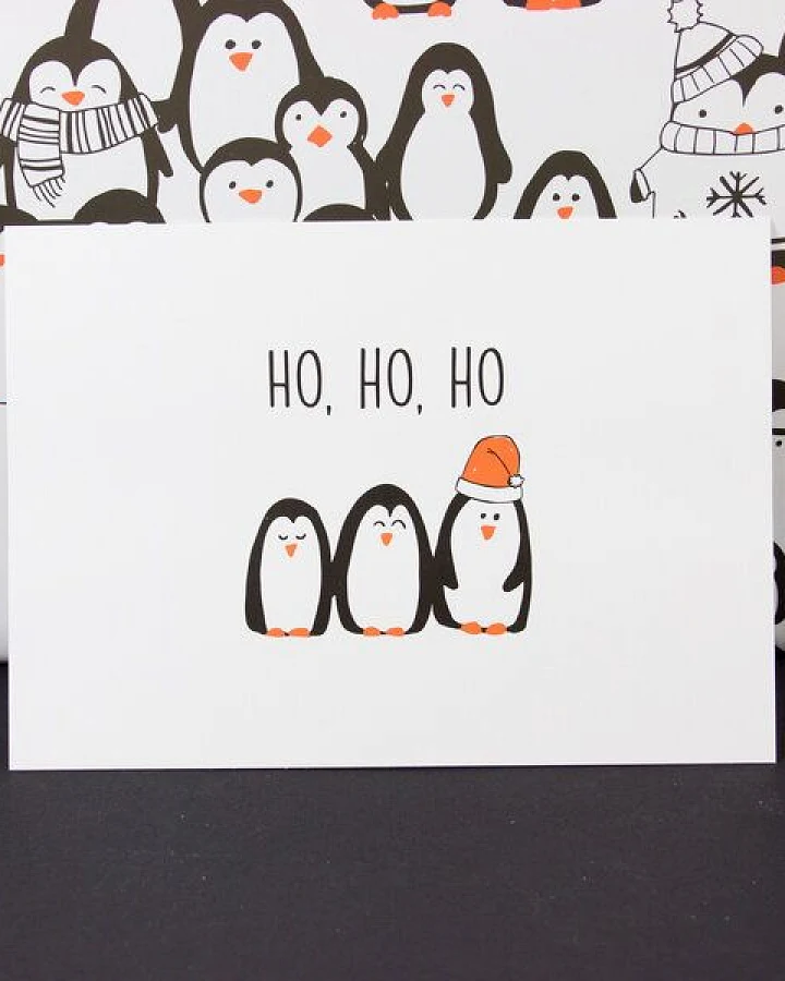 Bow & Hummingbird Postkarte "Ho, ho, ho"