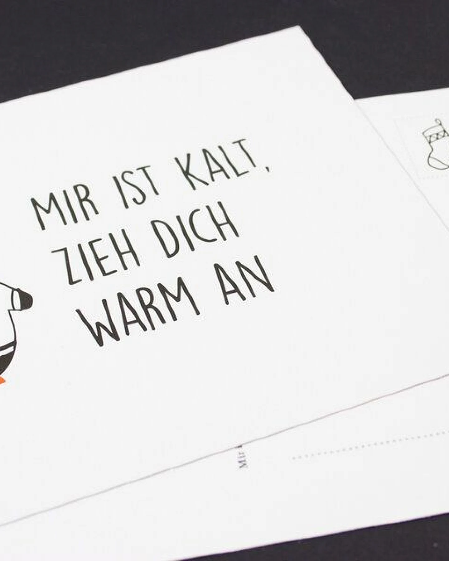 Bow & Hummingbird Postkarte "Mir ist kalt" – Ansicht 2