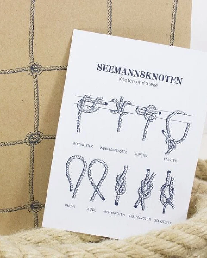Bow & Hummingbird Postkarte Seemannsknoten