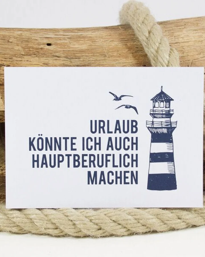 Bow & Hummingbird Postkarte "Urlaub hauptberuflich"