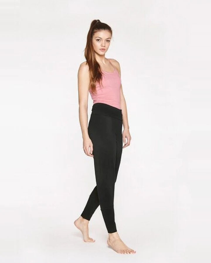 YOIQI Yoga Leggings aus Bio-Baumwolle mit hohem Bund und weitem Bein