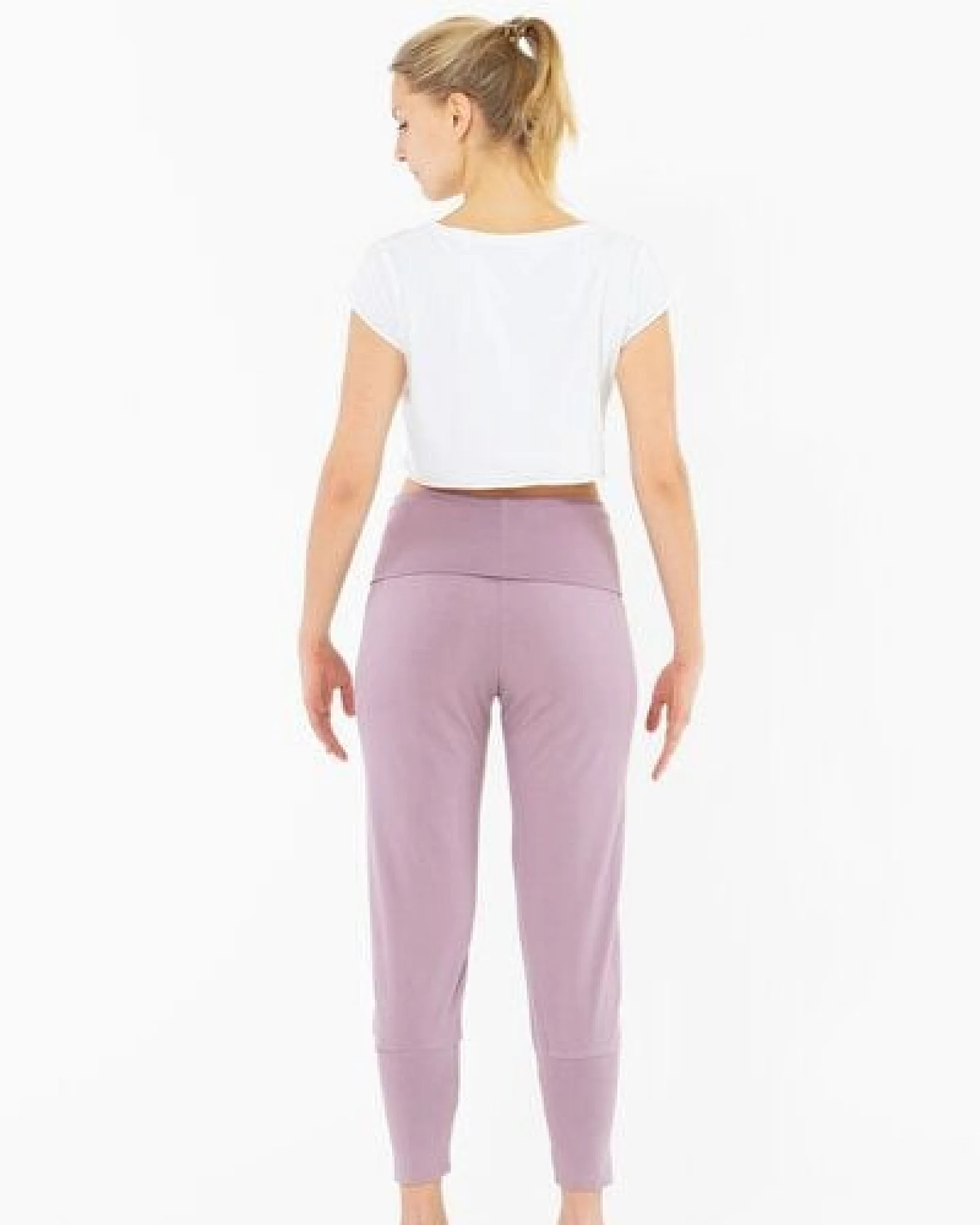 YOIQI Yoga Leggings aus Bio-Baumwolle mit hohem Bund und weitem Bein – Ansicht 2